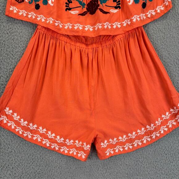 Y2k Rue21 Romper Small Embroidered Boho Hippie Sexy Mini Retro Cottage Vintage - Picture 3 of 8